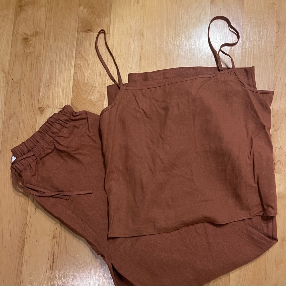 WeWoreWhat Linen Set in Bran